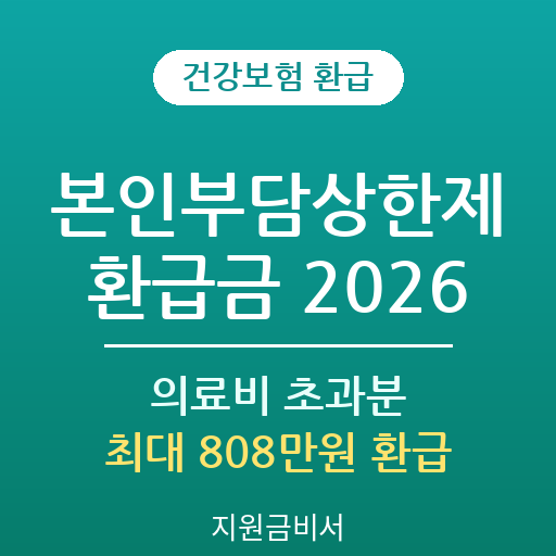본인부담상한제 환급금 2026 — 1년 의료비 초과분, 소득분위별 87만~808만원 넘으면 돌려받는 법